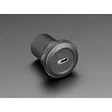 USB C Jack to USB C Jack Round Panel Mount Adapter - Image 1
