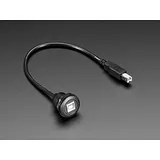 USB B Round Panel Mount Extension Cable - 30cm - Image 1
