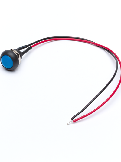 12mm Momentary Push Button Dome with Wires - Blue