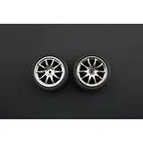 D65mm Rubber Wheel Pair - Silver (Without Shaft) - Image 2