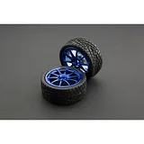 D65mm Rubber Wheel Pair - Blue (Without Shaft) - Image 1