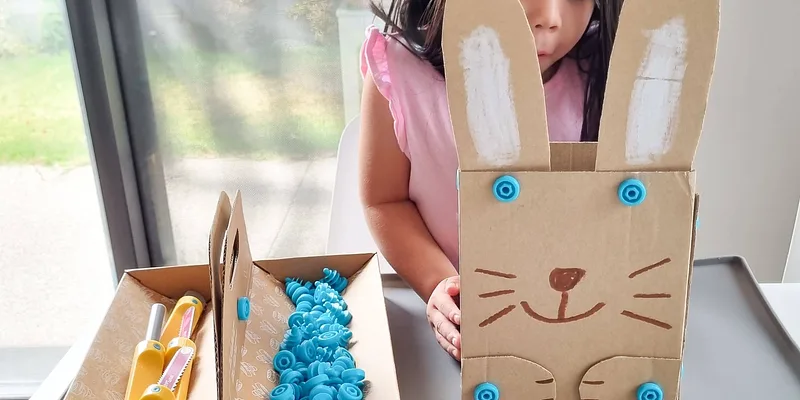 Easter Crafting with Makedo: Bunnies, Baskets, and Bonnets from Cardboard!