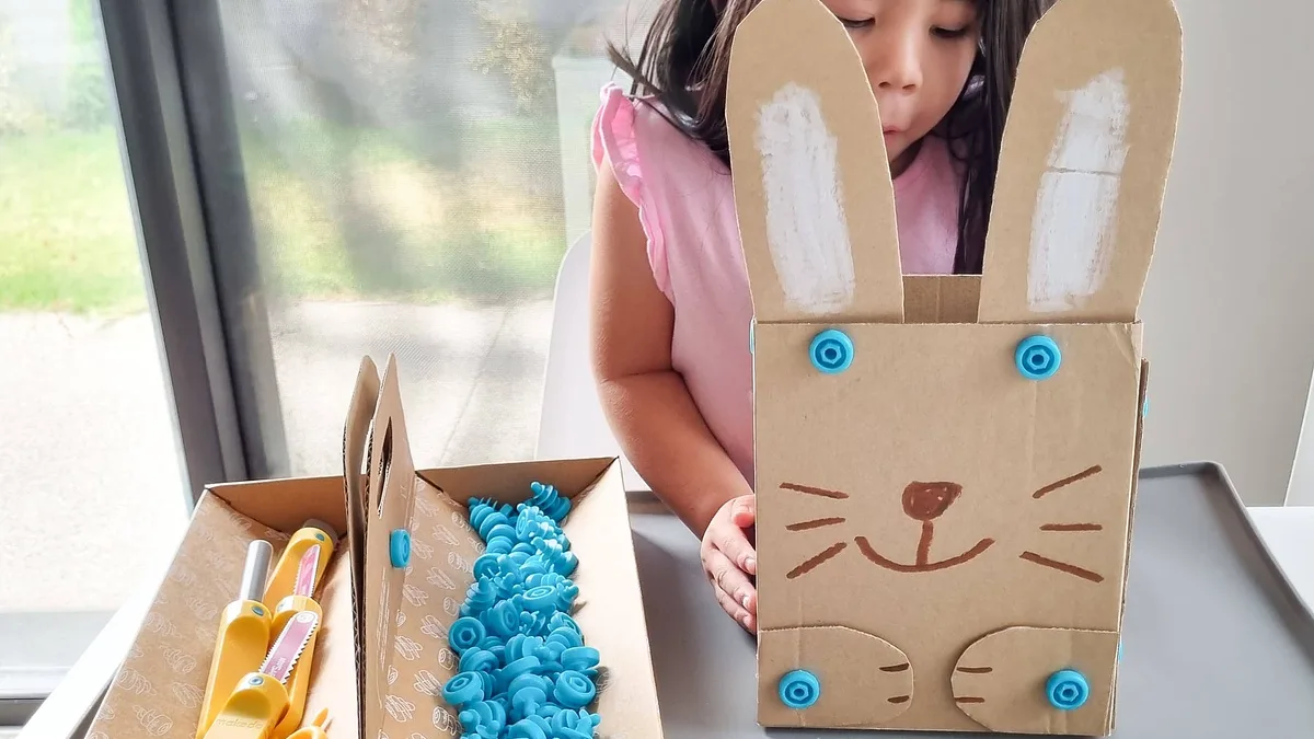 Easter Crafting with Makedo: Bunnies, Baskets, and Bonnets from Cardboard!