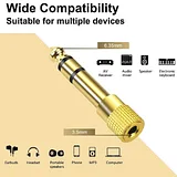 3.5mm to 6.5mm Jack Audio Adapter for Guitar Amplifier / Speaker / Headphone - Image 2