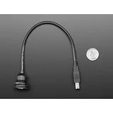 USB B Round Panel Mount Extension Cable - 30cm - Image 5