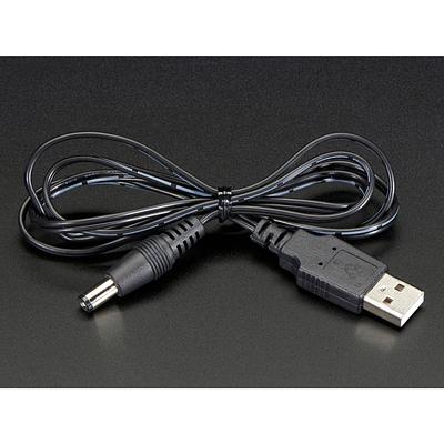 USB to 2.1mm Male Barrel Jack Cable [22AWG  1 meter]