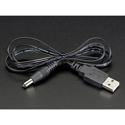 USB to 2.1mm Male Barrel Jack Cable [22AWG  1 meter]