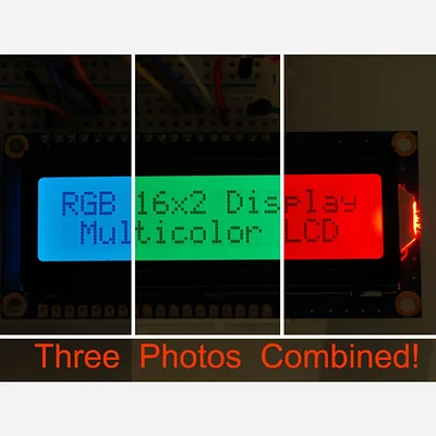 RGB backlight positive LCD 16x2 + extras [black on RGB]