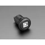 USB B Jack to USB A Jack Round Panel Mount Adapter - Image 1