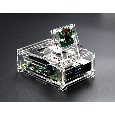 Raspberry Pi 4B acrylic case with cooling fan compatible with 3.5 inch screen and camera