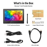 7 Inch 1024x600 Raspberry Pi Monitor Touchscreen Capacitive IPS Display with Built-in Speaker  Stand - Image 3
