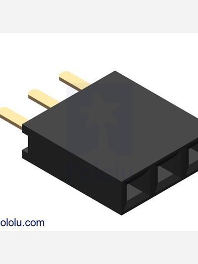 0.100" (2.54 mm) Female Header: 1x3-Pin, Straight