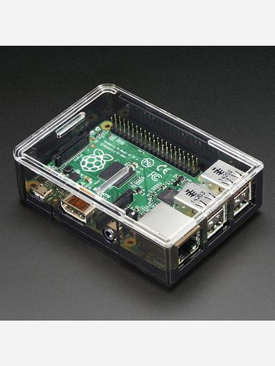 Adafruit Raspberry Pi B+ / Pi 2 / Pi 3 Case - Smoke Base [w/ Clear Top]
