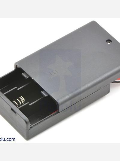 3-AA Battery Holder, Enclosed with Switch