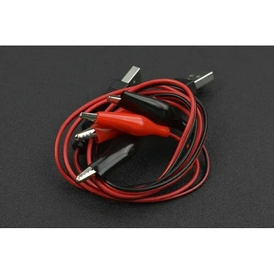 Double Alligator Clip to USB Male Cable Pack