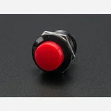 16mm Panel Mount Momentary Pushbutton - Red - Image 1