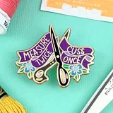 Measure Twice Cuss Once Lapel Pin - Image 3