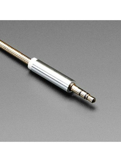 3.5mm Stereo Male/Male Cable - Gold Metal - 1 meter long