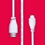 Mini HDMI to Std HMDI Cable, 1M, White - Image 2