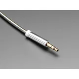 3.5mm Stereo Male/Male Audio Cable - Silver Metal - 1 meter long - Image 1