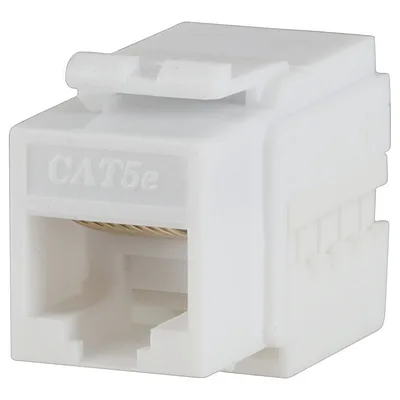 RJ45 Socket Cat5E Keystone Jack - White