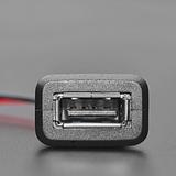 Snap-In Panel Mount Cable - USB-A Socket to 2 Wires - Image 3