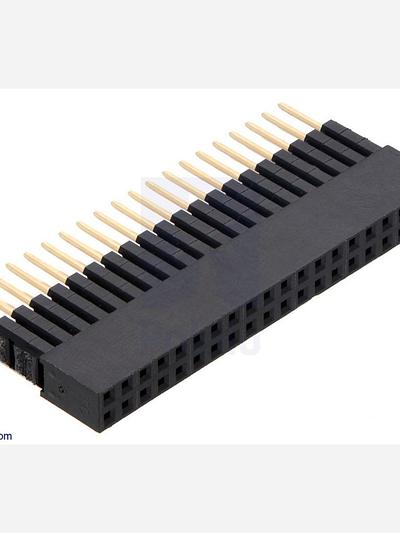 Stackable 0.100" Female Header with Extra 0.3" Spacer: 2x20-pin, Straight