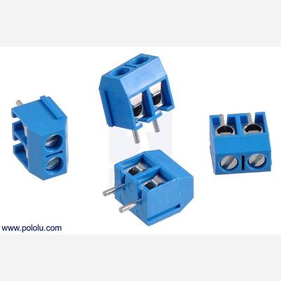 Screw Terminal Block: 2-Pin, 5 mm Pitch, Side Entry (4-Pack)