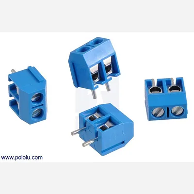 Screw Terminal Block: 2-Pin, 5 mm Pitch, Side Entry (4-Pack)