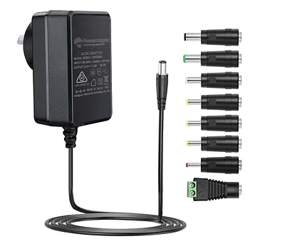 12V 3A Power Supply with Multiple Plugs