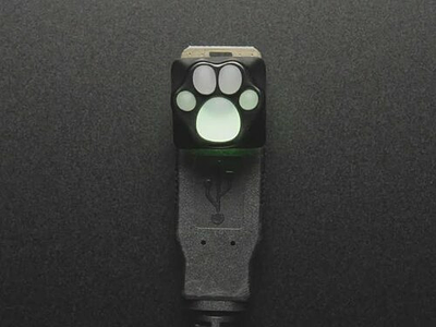 Black Aluminum Kitty Paw Keycap with Translucent Silicone Toes