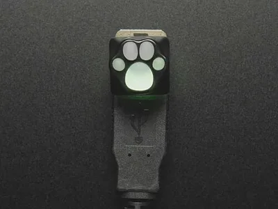 Black Aluminum Kitty Paw Keycap with Translucent Silicone Toes