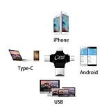 Multiple USB Card Reader , 4 IN 1 (Iphone, Micro, SD , Type C) - Image 2