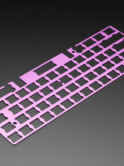 Anodized Purple Aluminum Metal Keyboard Plate for GH60 Case