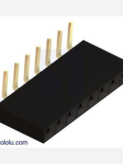 0.100 (2.54 mm) Female Header: 1x8-Pin, Right-Angle