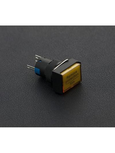 Self Locking Lamp Press Button -Yellow