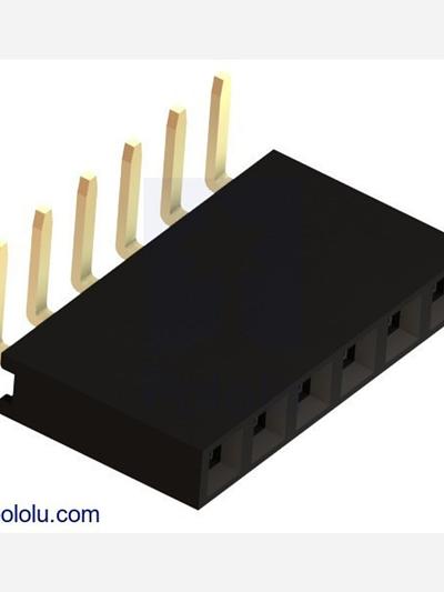 0.100 (2.54 mm) Female Header: 1x6-Pin, Right-Angle