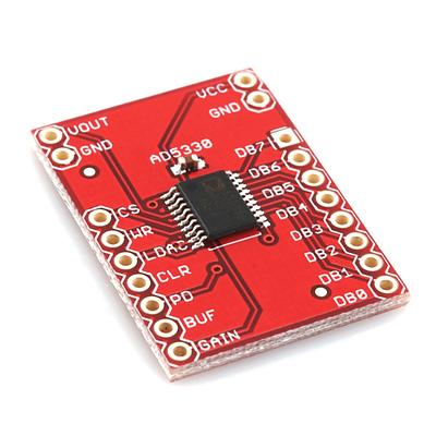 Breakout Board for AD5330 Parallel 8-Bit DAC