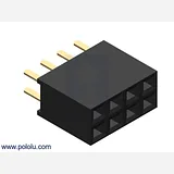 0.100 (2.54 mm) Female Header: 2x4-Pin, Straight - Image 1