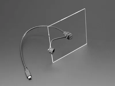 USB C Small Round Panel Mount Extension Cable