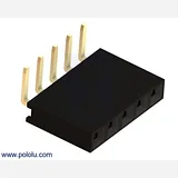0.100 (2.54 mm) Female Header: 1x5-Pin, Right-Angle - Image 1