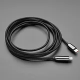 USB C to USB C Cable w/ 100W Watt Display - 2 meter Black Woven - Image 1