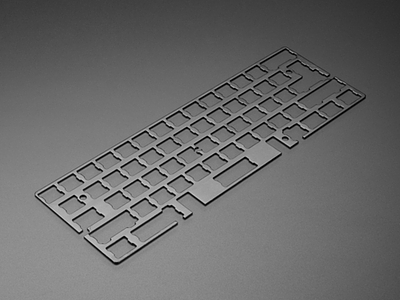 Anodized Black Aluminum Metal Keyboard Plate for GH60 Cases