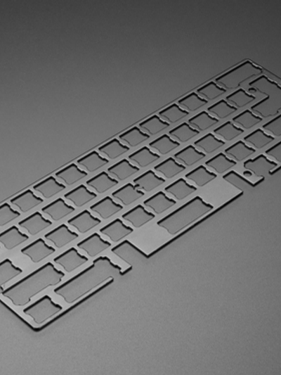 Anodized Black Aluminum Metal Keyboard Plate for GH60 Cases