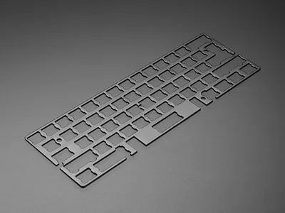 Anodized Black Aluminum Metal Keyboard Plate for GH60 Cases