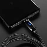 USB C to USB C Cable w/ 100W Watt Display - 2 meter Black Woven - Image 2