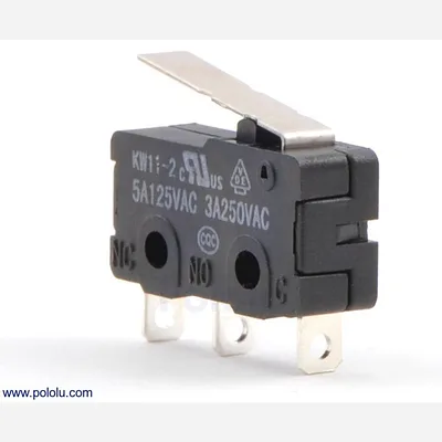Snap-Action Switch with 16.7mm Lever: 3-Pin, SPDT, 5A