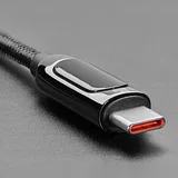 USB C to USB C Cable w/ 100W Watt Display - 2 meter Black Woven - Image 3