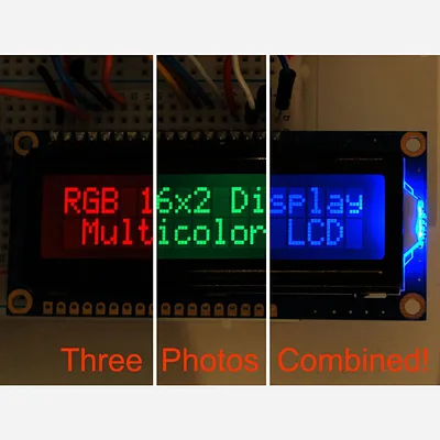RGB backlight negative LCD 16x2 + extras [RGB on black]