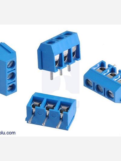 Screw Terminal Block: 3-Pin, 5 mm Pitch, Side Entry (4-Pack)